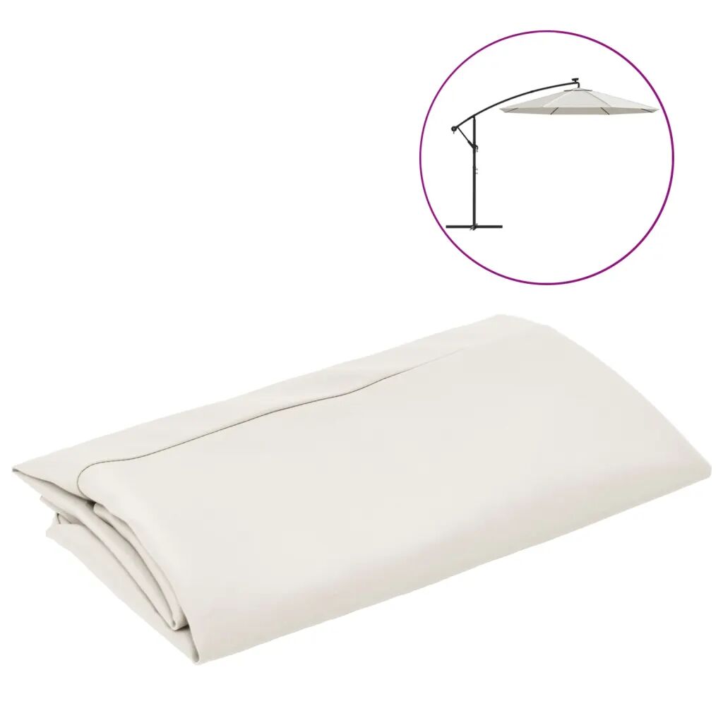 vidaXL Tecido substituição p/ guarda-sol cantilever 350cm branco areia