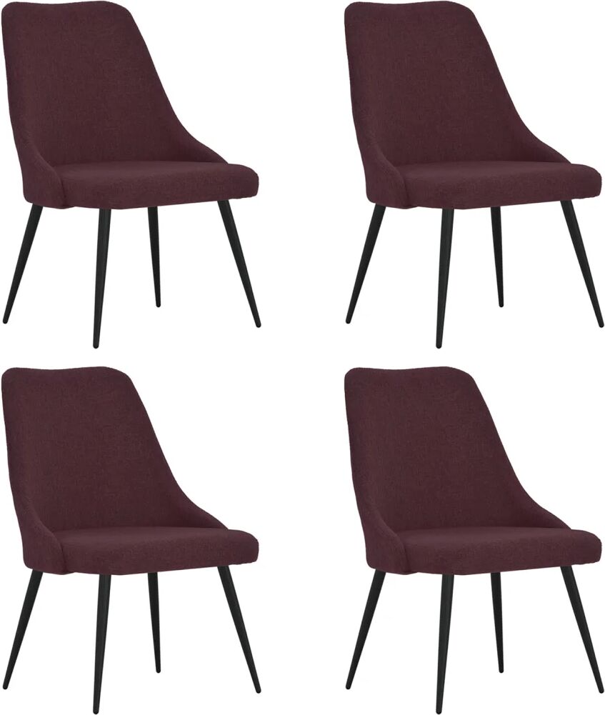 vidaXL Cadeiras de jantar 4 pcs tecido roxo