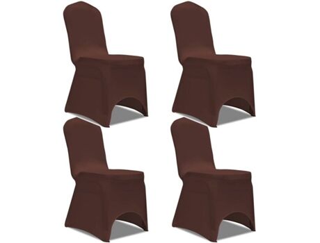 Vidaxl Capa Extensível para Cadeira (Castanho - 45 x 45 x 55 cm)