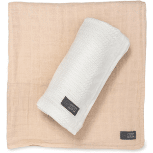 Vinter & Bloom Soft Grid+Muslin EKO Vit/Beige 2-pack