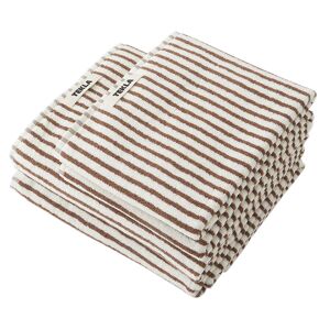 Tekla - Terry Towel Kodiak Stripes 100x150 Cm - Kodiak Stripes - Brun,Vit - Handdukar Och Badlakan
