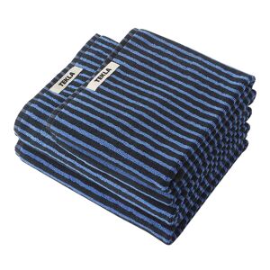 Tekla - Terry Towel - Striped - Blue  Black 70x140 - Handdukar Och Badlakan - Svart,Blå