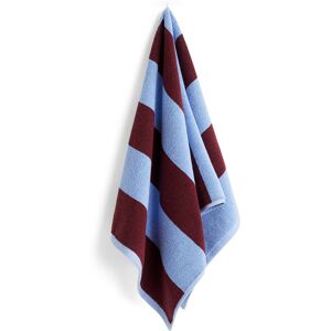 Hay - Frotté Stripe Hand Towel / Bordeaux And Sky Blue - Bordeaux, Sky Blue - Röd,Blå - Handdukar Och Badlakan