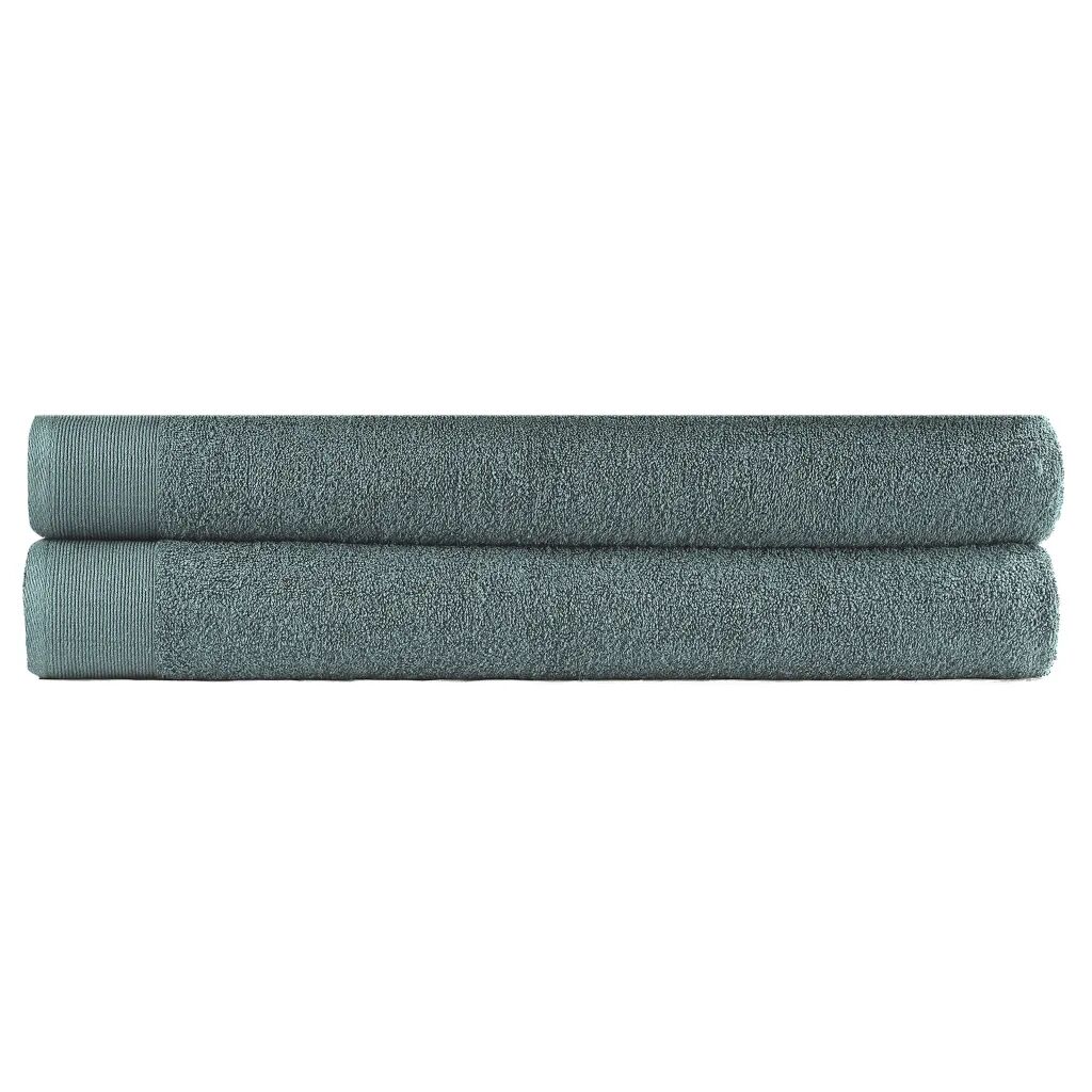 vidaXL Saunové uteráky 2 ks zelené 80x200 cm bavlnené 450 g/m2