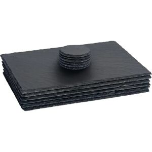 Argon Tableware - Slate Placemats & Coasters Set - 40cm x 30cm - Grey gray 40.0 H x 40.0 W x 30.0 D cm