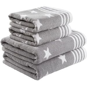 Ebern Designs Machesney Bath Towels gray/white 70.0 W cm