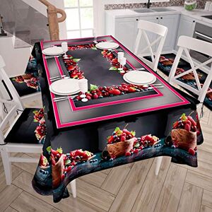 PETTI Artigiani Italiani Tovaglia Cucina Digitale Tablecloth, Tablecloth Rectangular, Tablecloth Wipe-Clean, Berries X24 (140X450 CM)