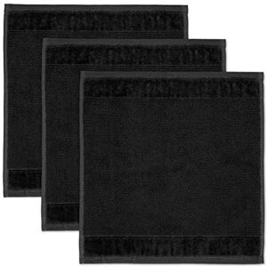 Möve Set of 3 soap Cloths, Black, 30 x 30 cm