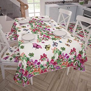 PETTI Artigiani Italiani Tovaglia Cucina Digitale Tablecloth, Tablecloth Rectangular, Tablecloth Wipe-Clean, Flowers X24 (140X450 CM)