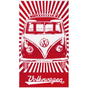 VW Collection T1 Bulli Beach Towel 160 X 90 Cm Red / White