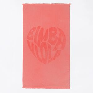 BIMBA Y LOLA Peach jacquard heart logo towel PEACH UN adult