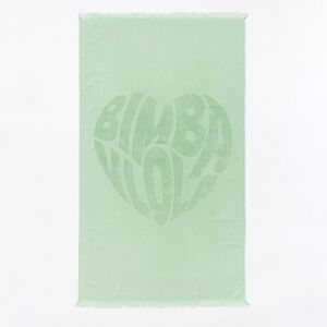 BIMBA Y LOLA Green jacquard heart logo towel PASTEL GREEN UN adult