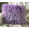 Cushion Mania (Purple, 21"x21" filled cushion) Cushion or Cover long Shaggy faux fur cushions