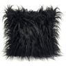 Cushion Mania (black, 21"x21" filled cushion) Cushion or Cover long Shaggy faux fur cushions