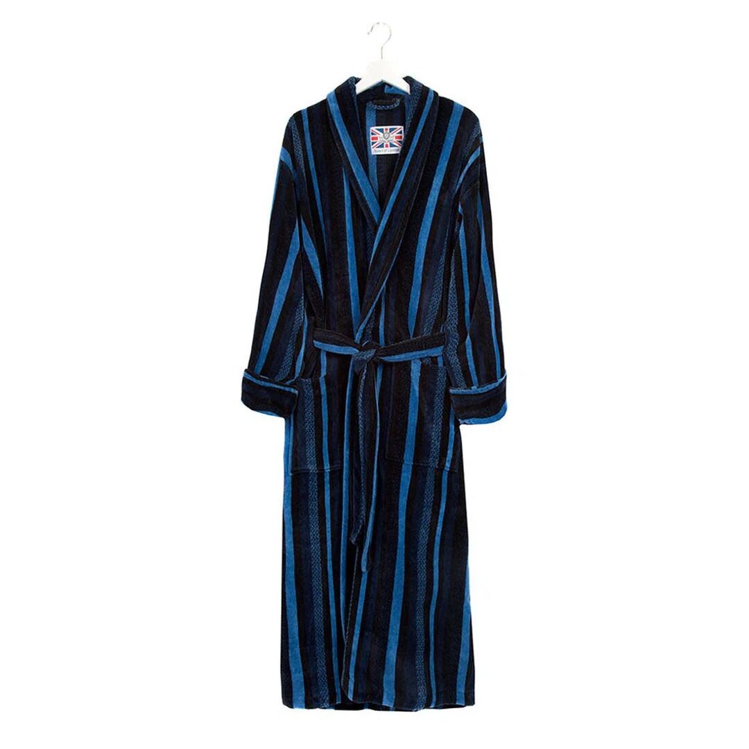 Photos - Towel Bown Of London 100 Egyptian-Quality Cotton Mid-Calf Bathrobe with Pockets