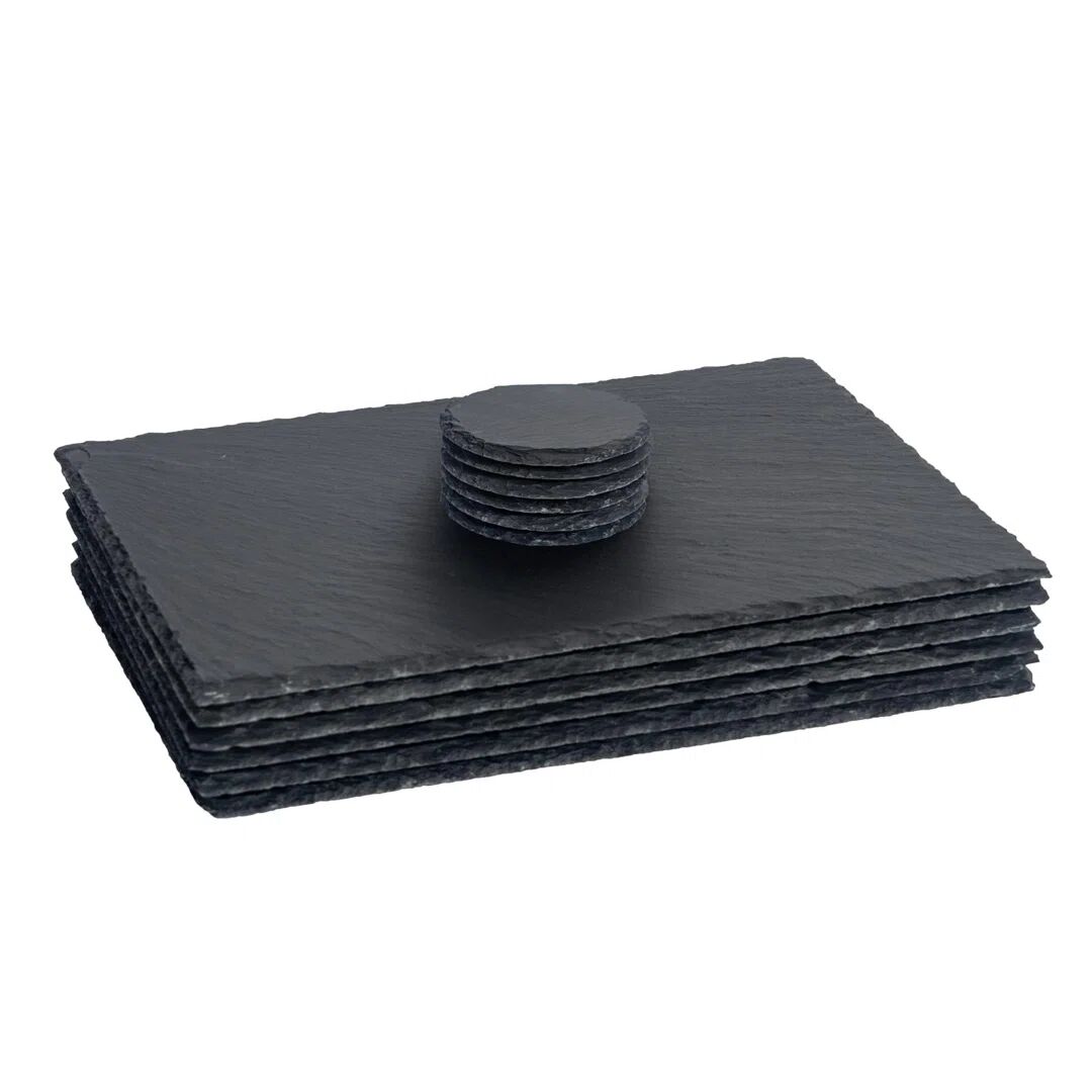 Argon Tableware - Slate Placemats & Coasters Set - 40cm x 30cm - Grey gray 40.0 H x 40.0 W x 30.0 D cm
