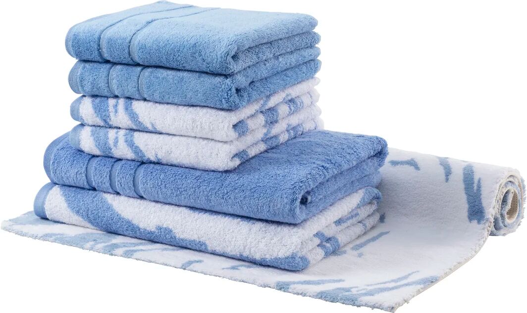 Photos - Towel Egeria Marble Prestige 7 Piece Hand  Bale blue 75.0 W cm