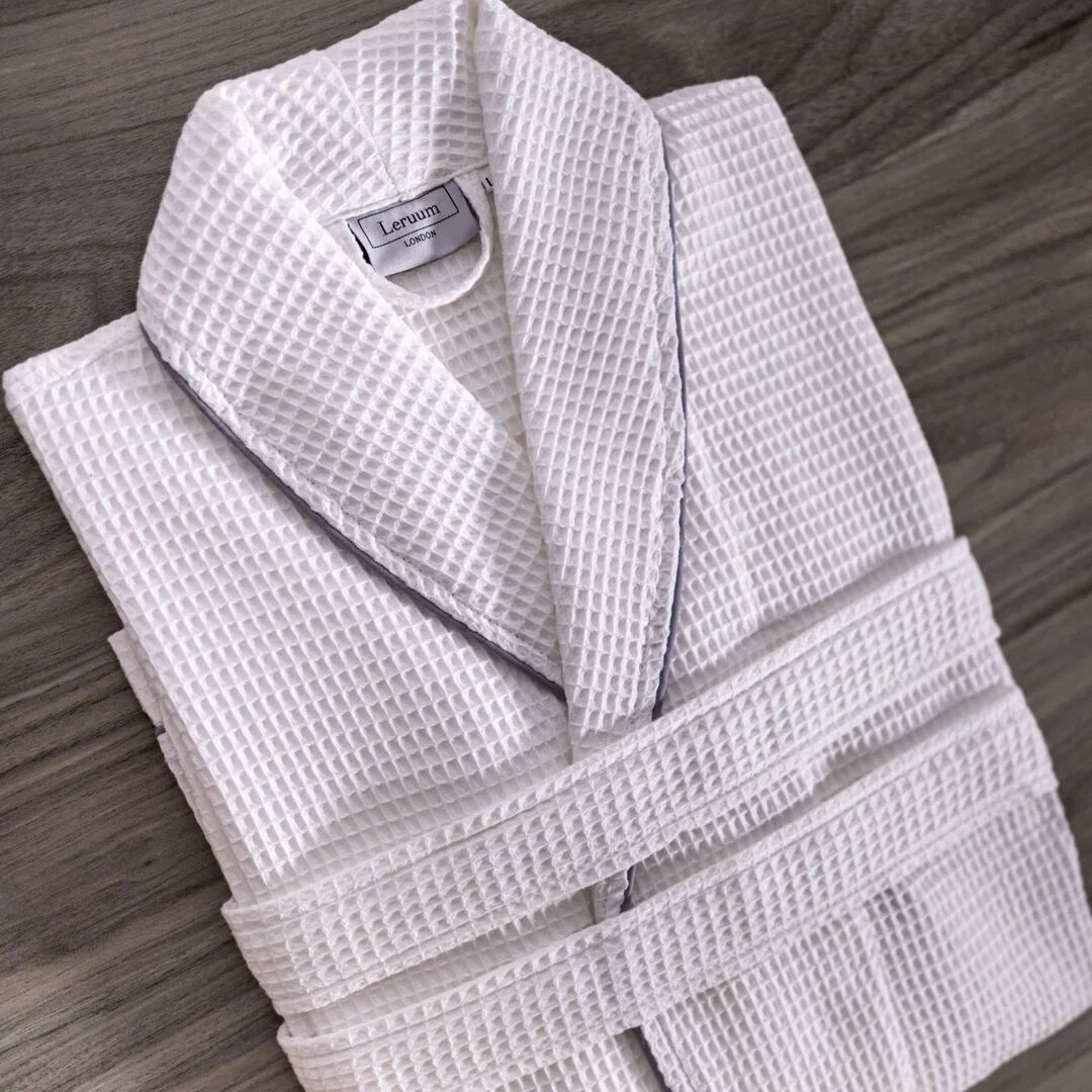 Photos - Towel Leruum Bathrobe Waffle Dressing Gowns Unisex Kimono Robe Cotton Lightweigh