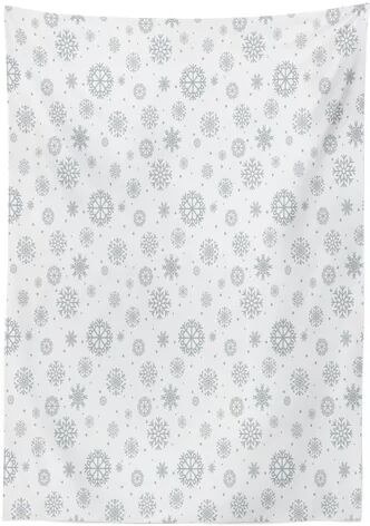 The Seasonal Aisle Orrin Snowflake Motifs Tablecloth The Seasonal Aisle Size: 140cm W x 240cm L  - Size: 40cm H X 22cm W X 25cm D