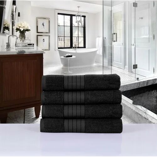 Brayden Studio Anitta 4 Piece Chemical-free and sustainable Quick Dry Bath Towel Same-Size Bale Brayden Studio Colour: Black 45cm H X 120cm W X 60cm D