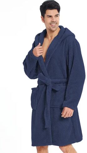 17 Stories Ahmadou Bathrobe 17 Stories Colour: Indigo, Dressing Gown Size: XL  - Size: Extra Small