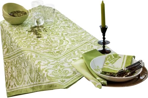 Beauville St Tropez Tablecloth Beauville Size: 310 cm L x 170 cm W, Colour: Green  - Size: 55cm W X 55cm D