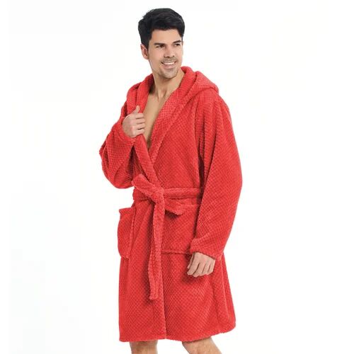 17 Stories Ahmadou Bathrobe 17 Stories Colour: Red, Dressing Gown Size: XL  - Size: Extra Small