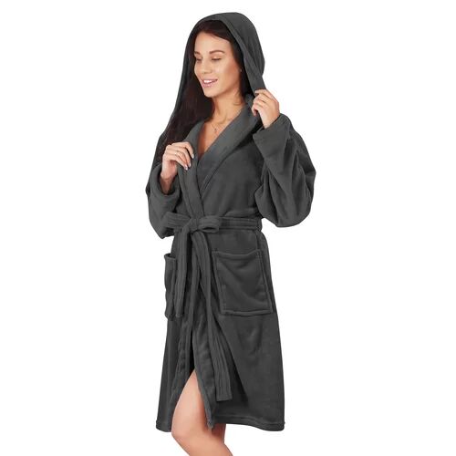 Symple Stuff Aliso Bathrobe Symple Stuff Colour: Graphite, Size: M  - Size: Extra Small