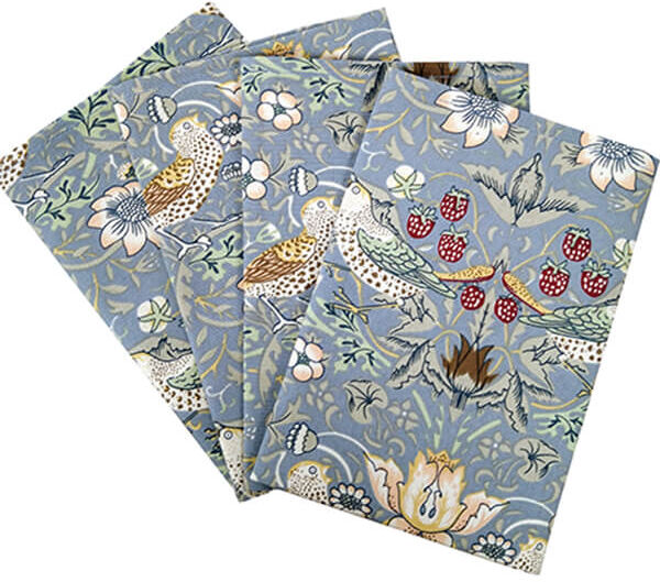 William Morris Strawberry Thief Blue Pack Of 4 Napkins