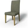 IKEA - Henriksdal Dining Chair Cover with piping (Standard model), Green Grey, Velvet - Bemz