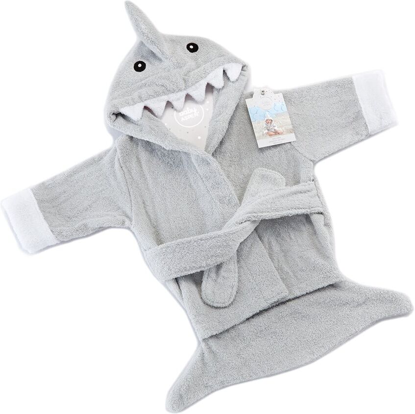 Baby Aspen Let the Fin Begin Shark Robe Grey 0-9 months