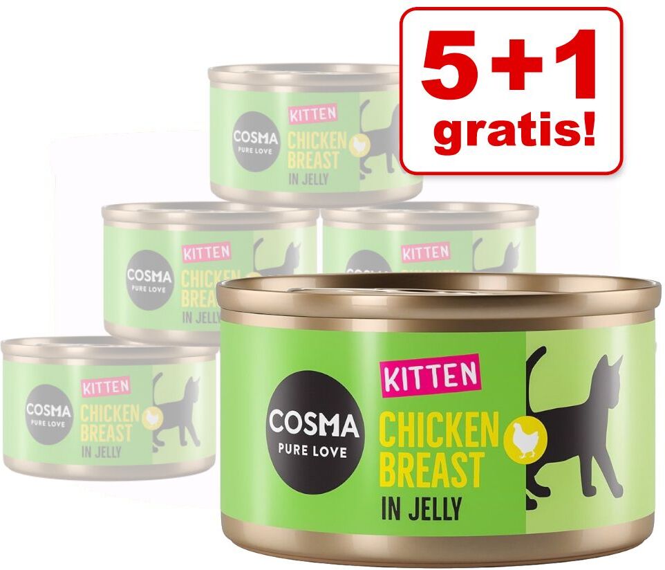 Cosma 5 + 1 gratis! Cosma Original Kitten 6 x 85 g - Mix (3 Sorten)