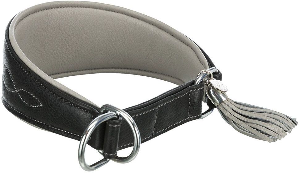 Trixie Active Comfort Halsband für Windhunde, schwarz/grau - Größe XS-S: 24-31 cm Halsumfang, B 50 mm