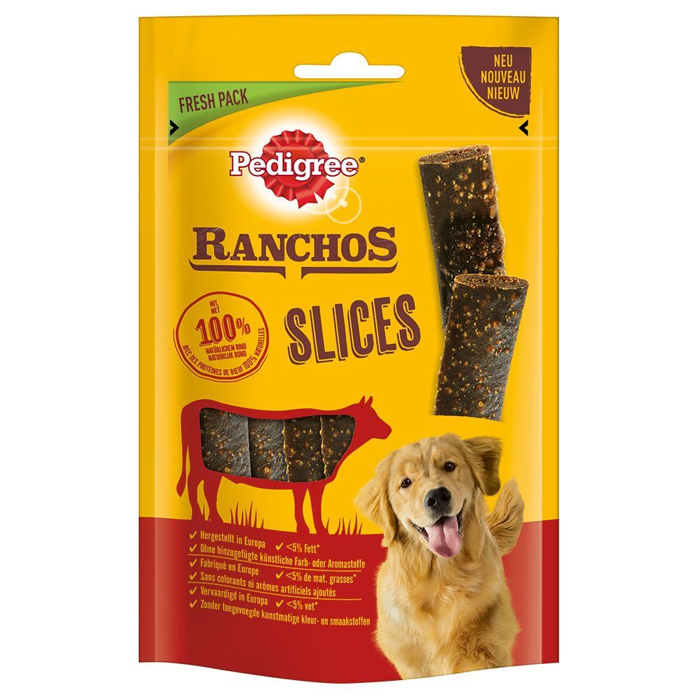 Pedigree Ranchos Slices Hundesnacks 60 g - Sparpaket: 8 x Rind