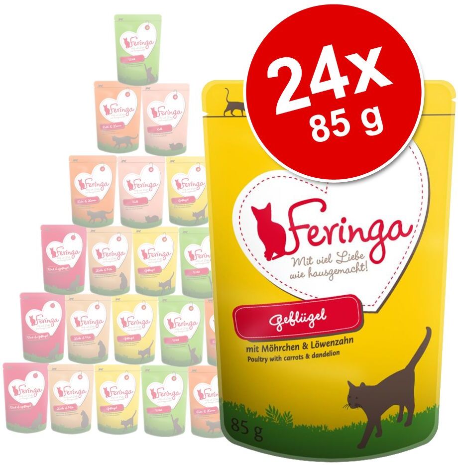 Feringa Sparpaket Feringa Classic Meat Menü Pouch 24 x 85 g Kaninchen & Truthahn mit Sanddorn