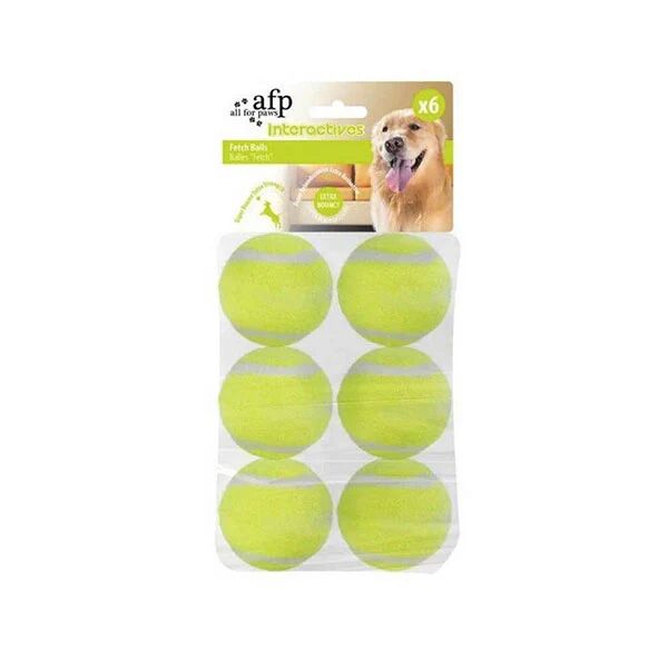 All For Paws 6 Pack Dog Fetch Balls Heavy Fetch N Treat Replacement Ball