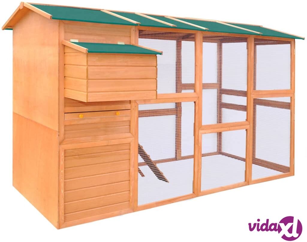 vidaXL Chicken Coop Wood 295x163x170 cm