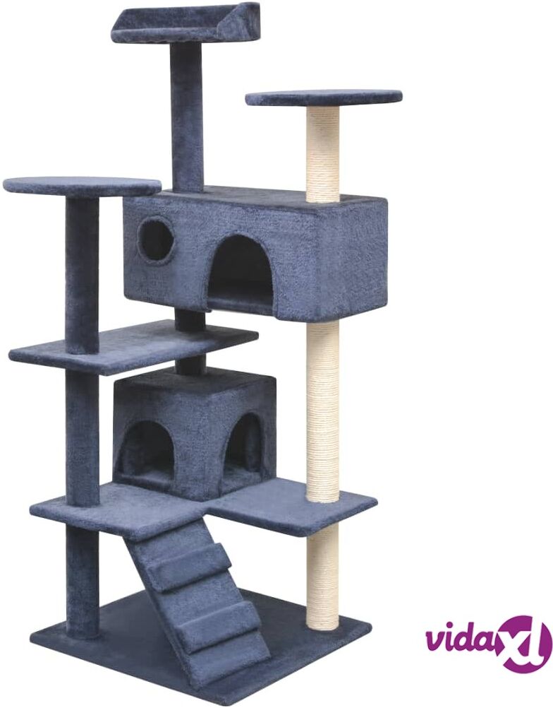 vidaXL Cat Tree with Sisal Scratching Posts 125 cm Dark Blue