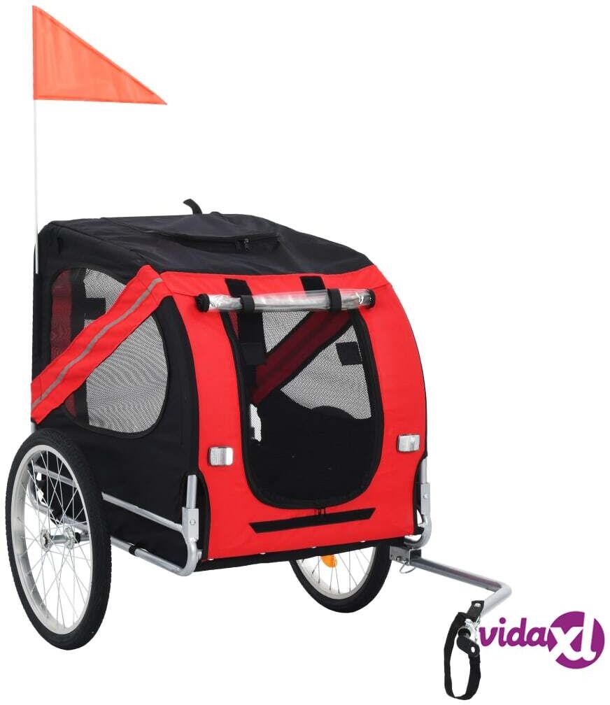 vidaXL Dog Bike Trailer Red and Black