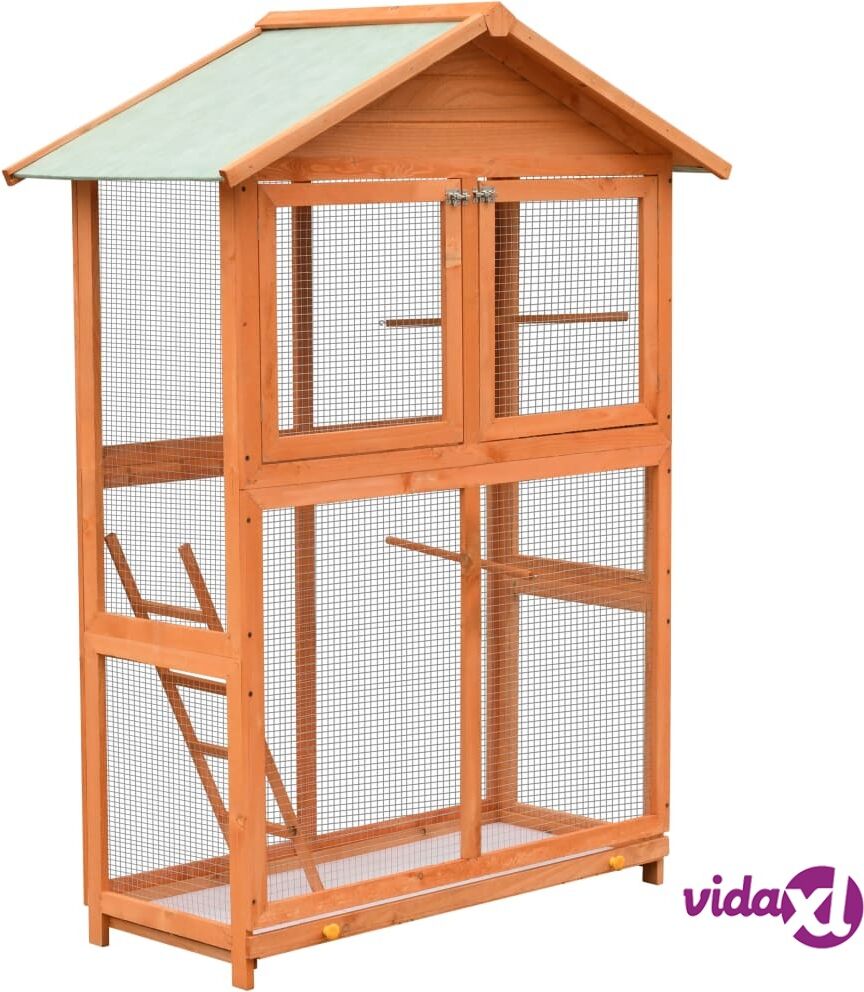 vidaXL Bird Cage Solid Pine & Fir Wood 120x60x168 cm