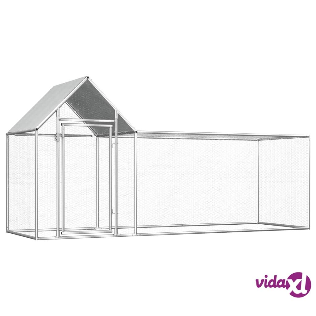 vidaXL Chicken Coop 3x1x1.5 m Galvanised Steel