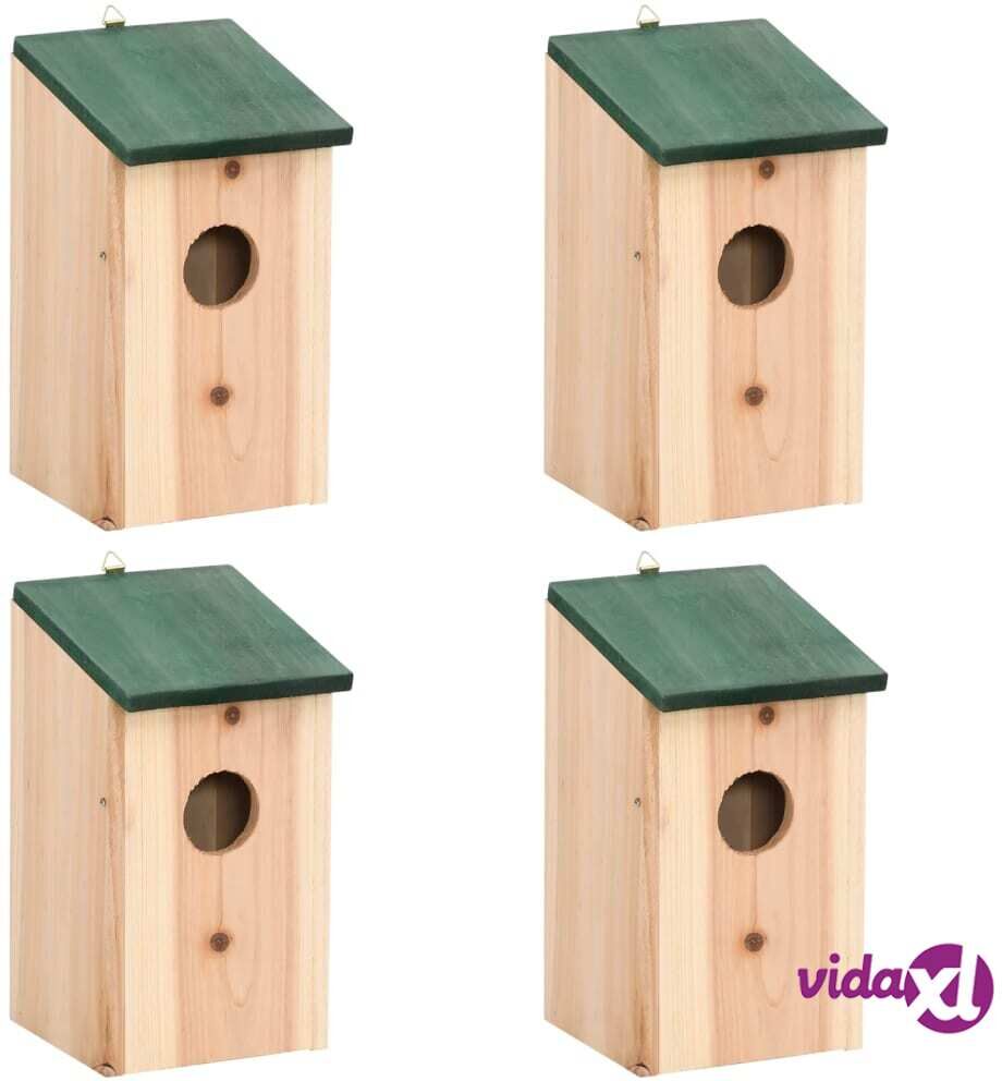 vidaXL Bird House Nesting Box Wood 4 pcs