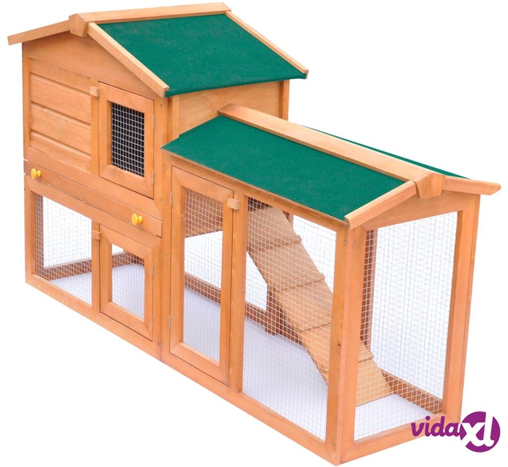 vidaXL Outdoor Large Rabbit Hutch Small Animal House Pet Cage Wood