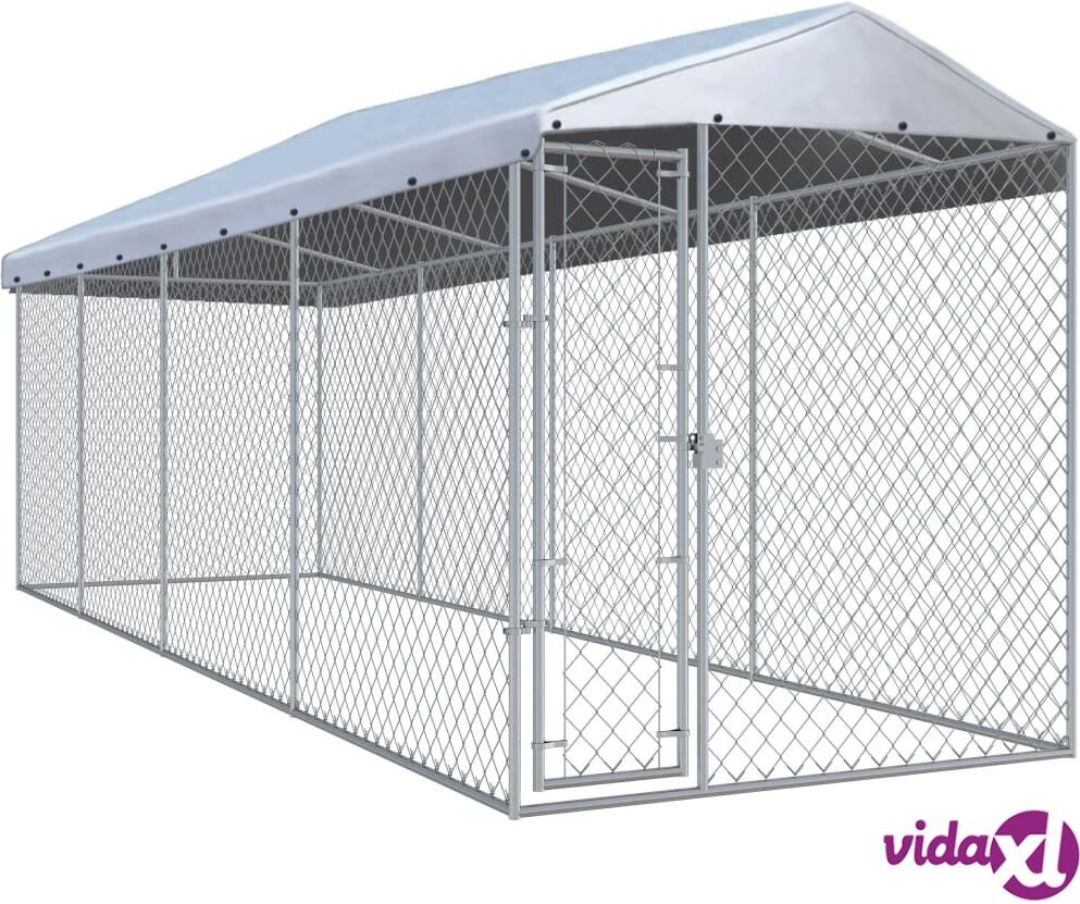 vidaXL Outdoor Dog Kennel with Roof 760x190x225 cm