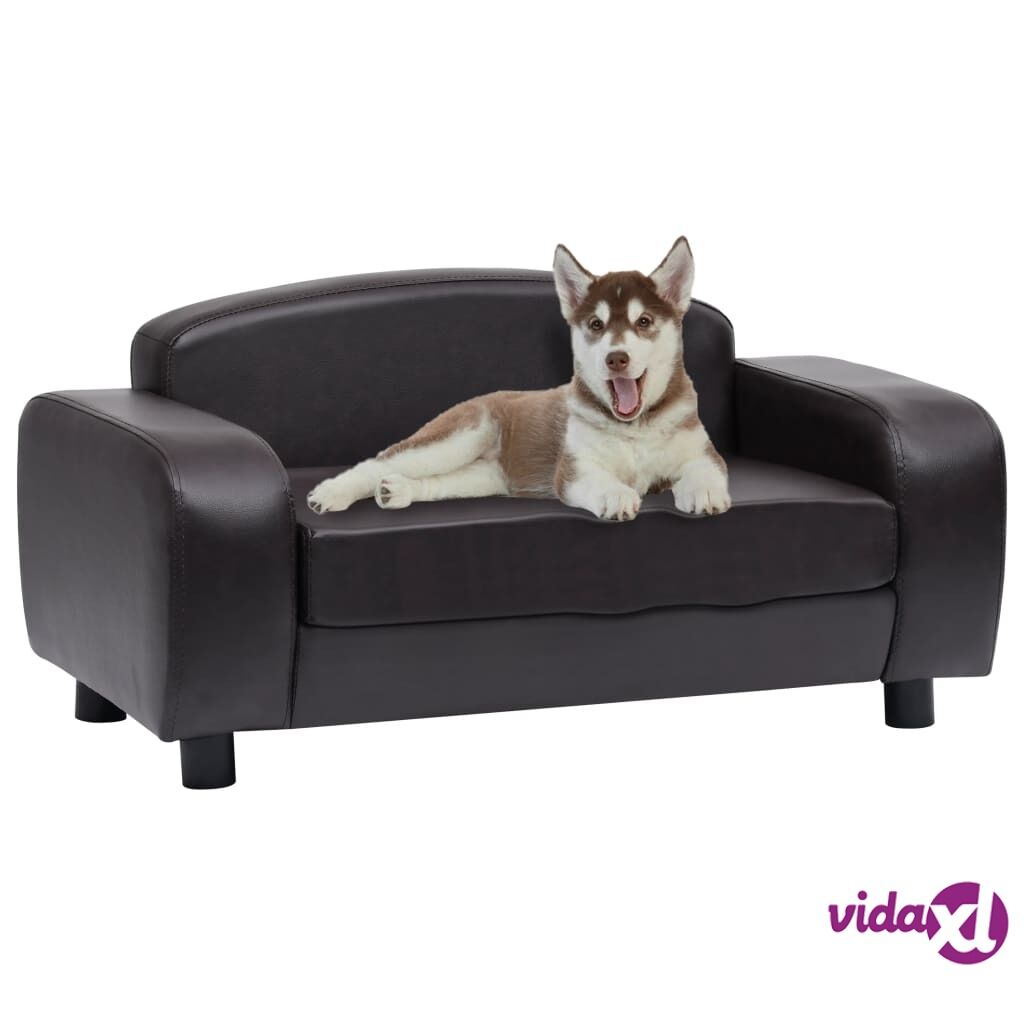 vidaXL Dog Sofa Brown 80x50x40 cm Faux Leather