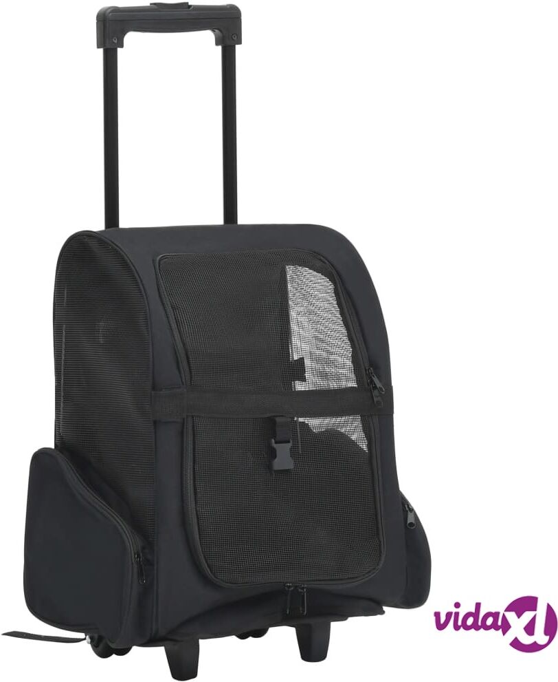 vidaXL Foldable Multipurpose Pet Trolley Black