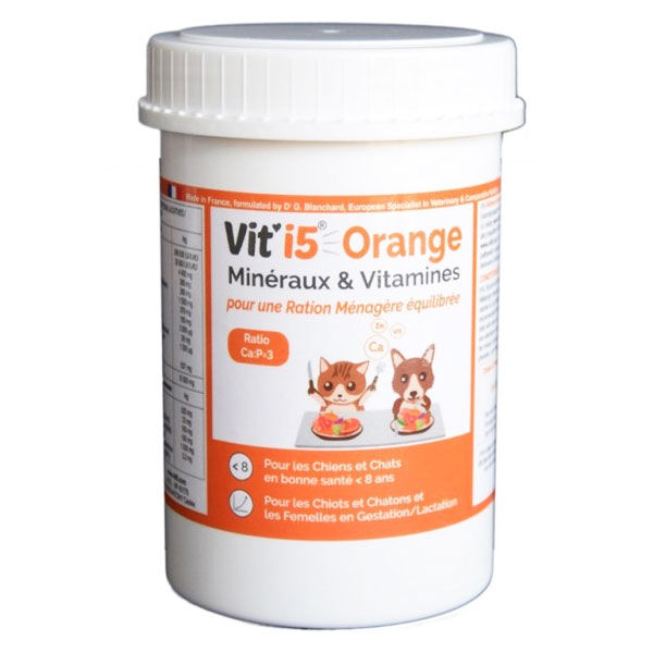 Vit'i5 Orange Minéraux et Vitamines Chien Chat 250g