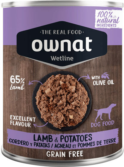 Ownat Grain Free Aliments Humides Chien 65% Agneau et Pommes de Terre 400gr