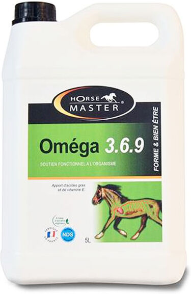 Pommier Nutrition Omega 369 Horse Master Aide à la Prise de Poids et d'Etat Cheval Solution Buvable 5L