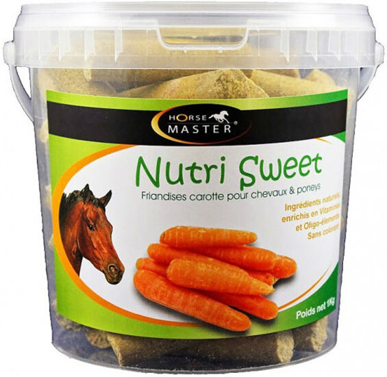 Pommier Nutrition Horse Master Nutri Sweet saveur carotte Friandise Cheval en seau de 1kg